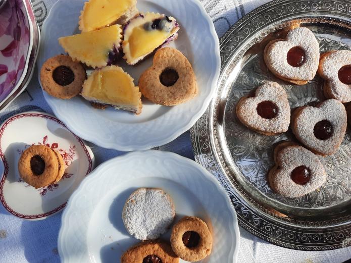 Mini tartas de queso ecológicas con limón y arándanos 