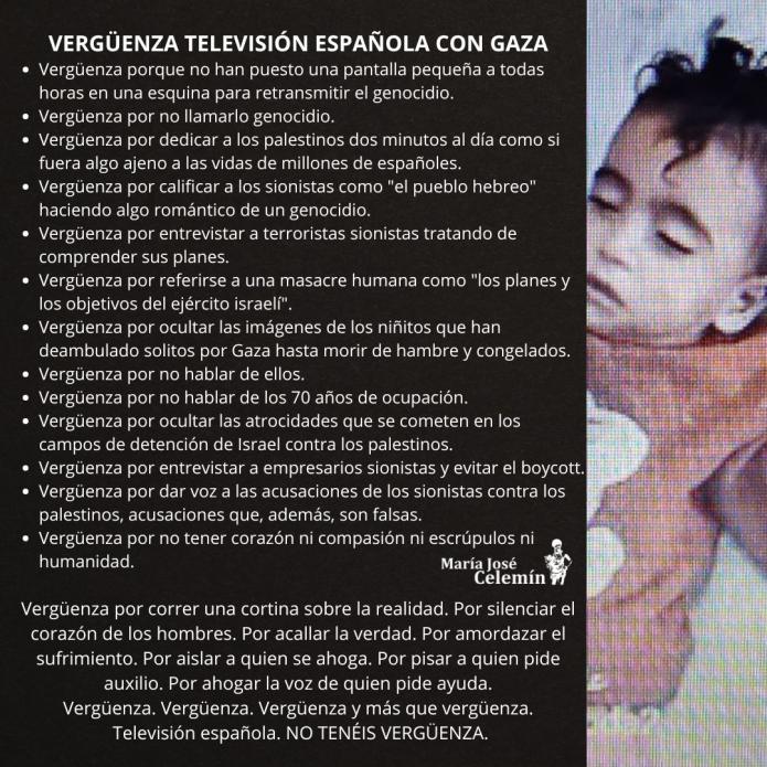 Vergüenza Televisión Española con Gaza Vergüenza Televisión Española con Gaza